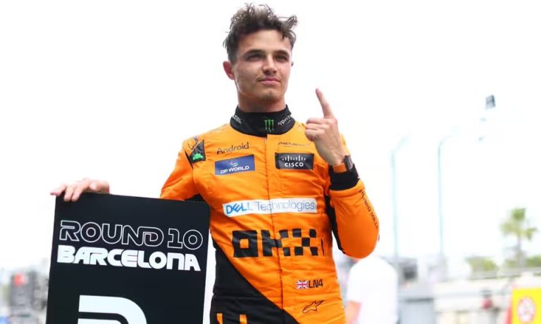 Norris shrugs off McLaren fire to nab Spanish pole after ‘best ever lap’
